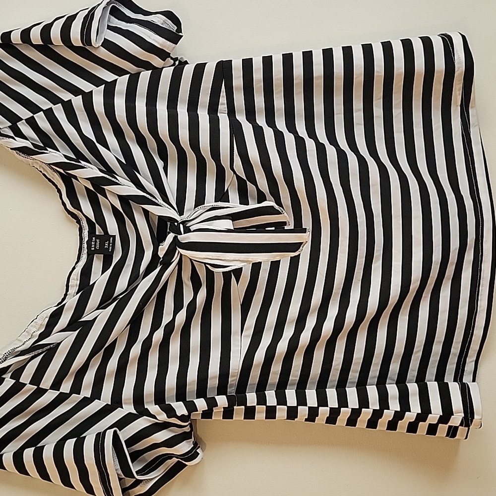 Shein Off Shoulder Front Knot Blouse - Picture 5 of 6